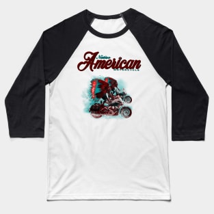 Native American Motorcycle Design by MotorManiac Baseball T-Shirt